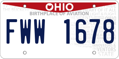 OH license plate FWW1678