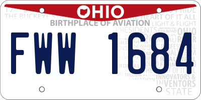 OH license plate FWW1684