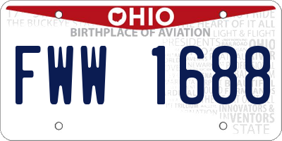 OH license plate FWW1688