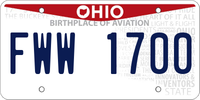 OH license plate FWW1700