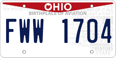 OH license plate FWW1704