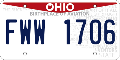 OH license plate FWW1706