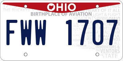 OH license plate FWW1707