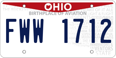 OH license plate FWW1712