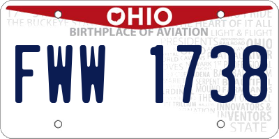 OH license plate FWW1738