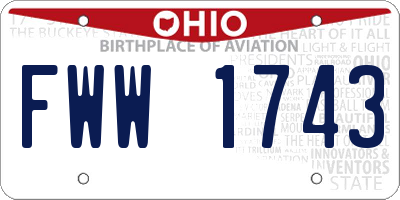 OH license plate FWW1743