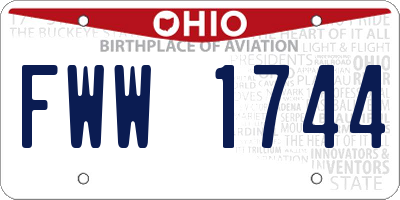 OH license plate FWW1744
