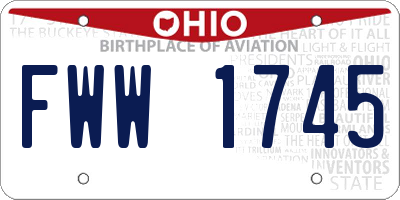 OH license plate FWW1745