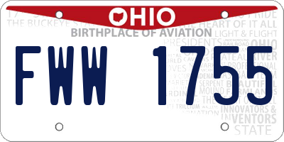 OH license plate FWW1755