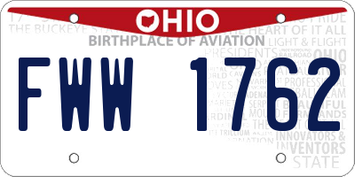 OH license plate FWW1762