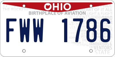 OH license plate FWW1786