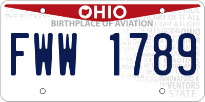 OH license plate FWW1789