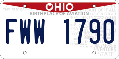 OH license plate FWW1790