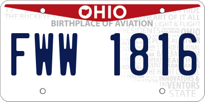 OH license plate FWW1816