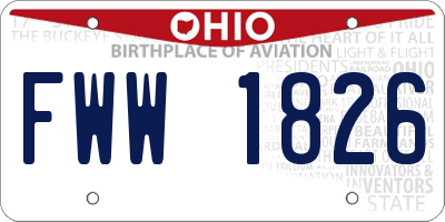 OH license plate FWW1826