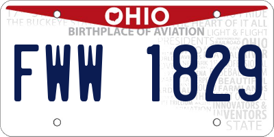 OH license plate FWW1829