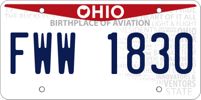OH license plate FWW1830