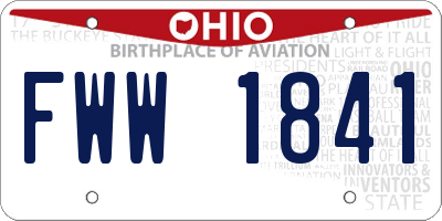 OH license plate FWW1841