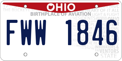 OH license plate FWW1846