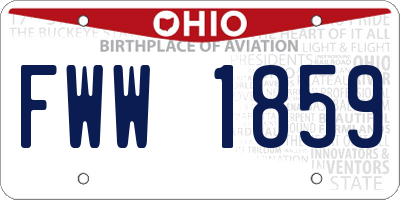 OH license plate FWW1859
