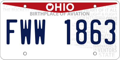 OH license plate FWW1863