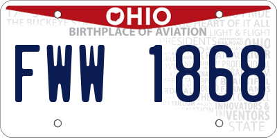 OH license plate FWW1868