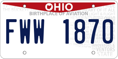 OH license plate FWW1870