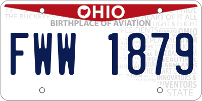 OH license plate FWW1879