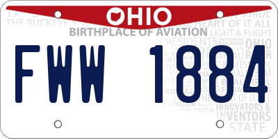 OH license plate FWW1884