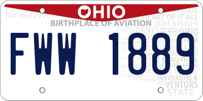 OH license plate FWW1889