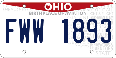 OH license plate FWW1893