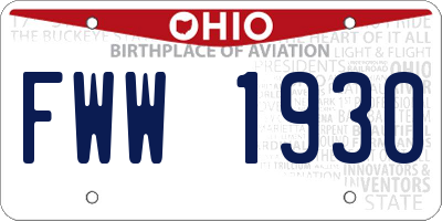 OH license plate FWW1930