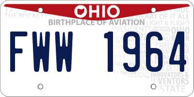 OH license plate FWW1964
