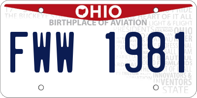 OH license plate FWW1981
