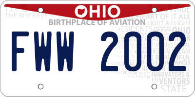 OH license plate FWW2002