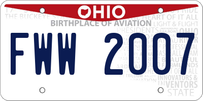 OH license plate FWW2007