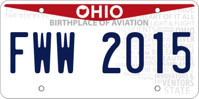 OH license plate FWW2015