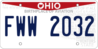 OH license plate FWW2032
