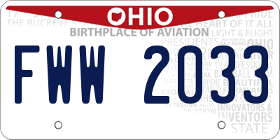 OH license plate FWW2033