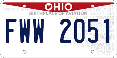 OH license plate FWW2051