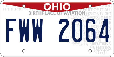 OH license plate FWW2064