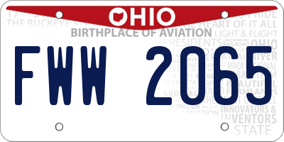 OH license plate FWW2065