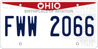 OH license plate FWW2066