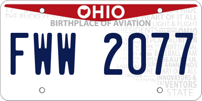OH license plate FWW2077