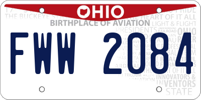 OH license plate FWW2084