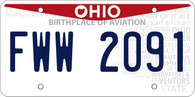 OH license plate FWW2091