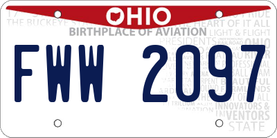 OH license plate FWW2097