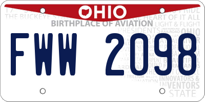OH license plate FWW2098
