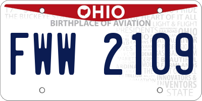 OH license plate FWW2109