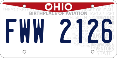 OH license plate FWW2126
